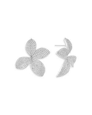 By Adina Eden Pave Fancy On The Ear Stud Earrings In Silver