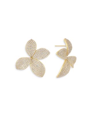 By Adina Eden Pave Fancy On the Ear Stud Earrings
