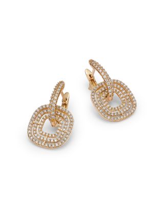 Diamond Doorknocker Drop Earrings in 14K Yellow Gold, 1.0 tcw