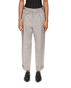 Victoria Beckham Wide Leg Cropped Pants In Gray