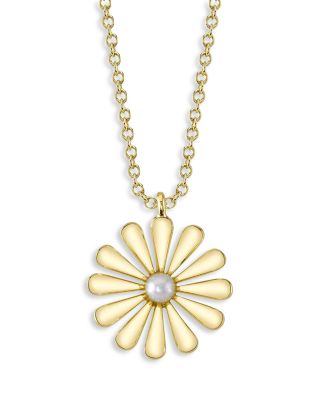 Cultured Pearl Diamond Pendant 14k White offers Gold Small Flower Drop