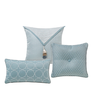 Shop Waterford Arezzo Decorative Pillows, Set Of 3 In Blue