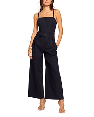 Shop Ramy Brook Cropped Delia Jumpsuit In Navy