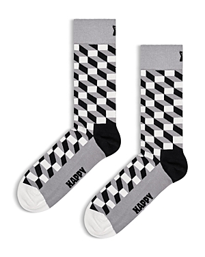 Shop Happy Socks Men's Filled Optic Socks In Grey