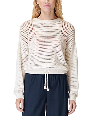 Shop Sweaty Betty Tides High Open Weave Sweater In Lily White