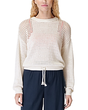 Sweaty Betty Tides High Open Weave Sweater In Lily White