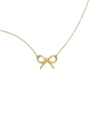 Moon & Meadow 14K Yellow Gold Ribbon Pendant Necklace, 18