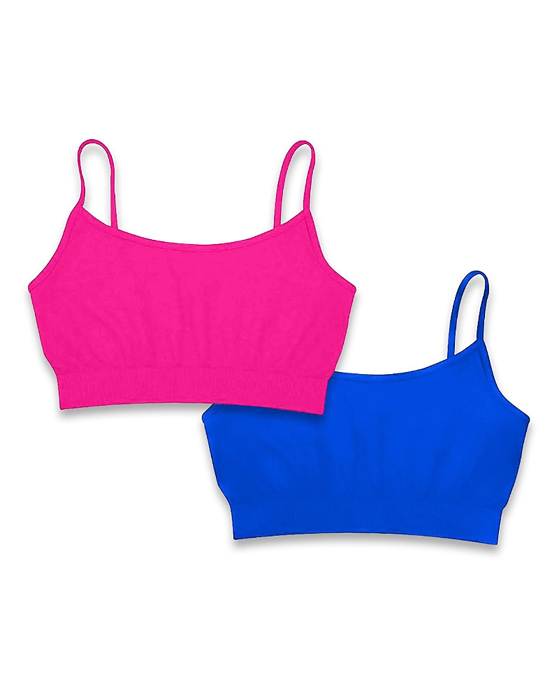 Malibu Sugar Bundle Of Two Bandeau Bra Cami 8-14 - Big Kid In Cobalt-neon Fuchsia