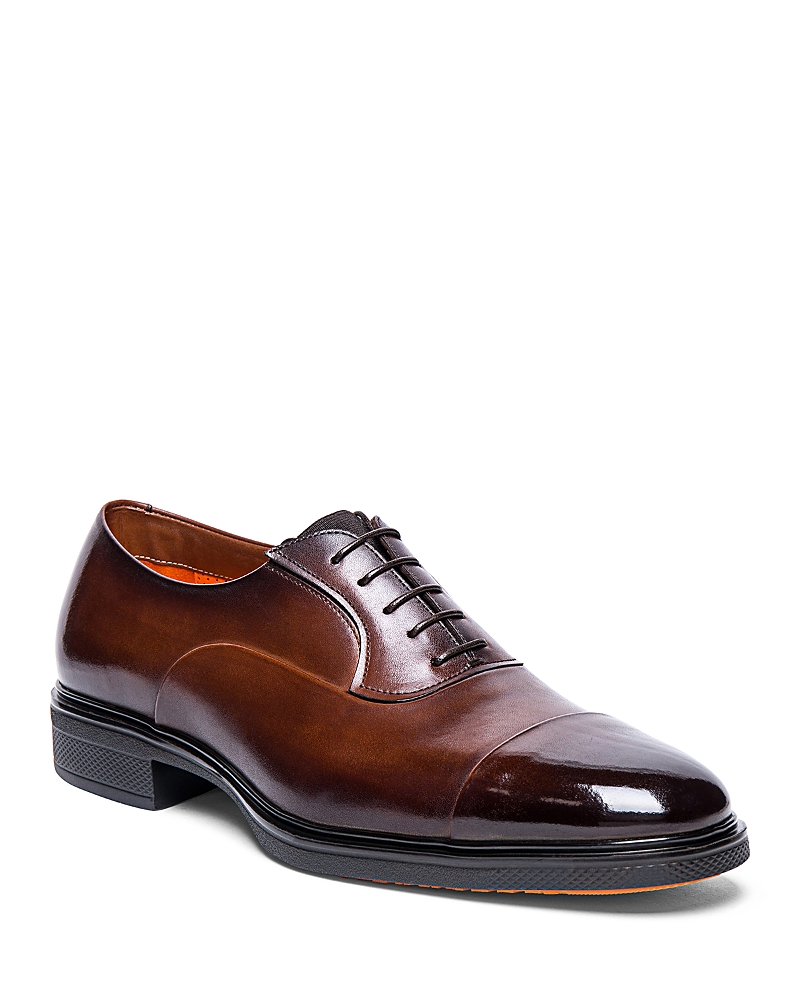 Santoni Men's Easy Cap Toe Lace Up Dress Shoes