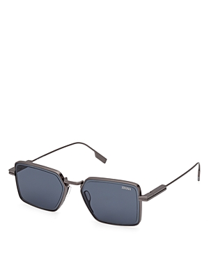 Zegna Rectangular Sunglasses, 56mm In Blue