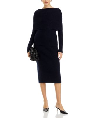 Fabiana Filippi - Folded Cowl Neck Sweater & Pencil Skirt