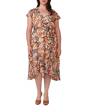 Shop Estelle Plus Tropic Leaves Midi Dress In Print