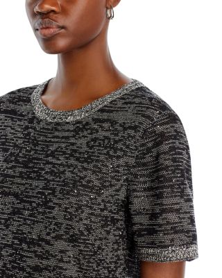 Noa Micro Sequins Short Sleeve Sweater 