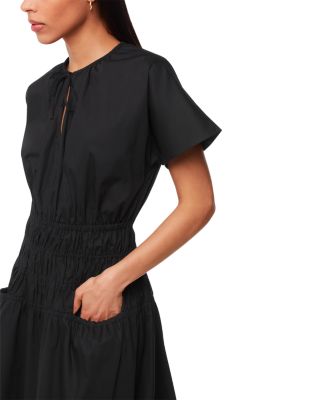 Poplin Shirred Dress