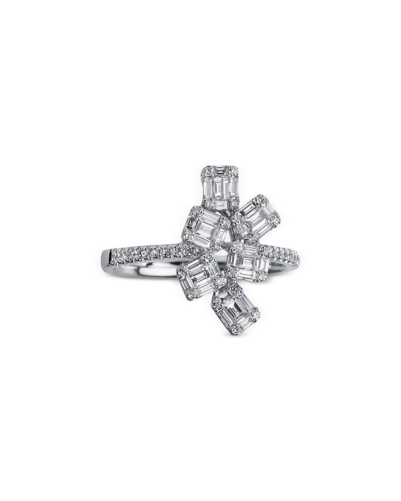 Zydo 18k White Gold Mosaic Diamond Cluster Ring In White