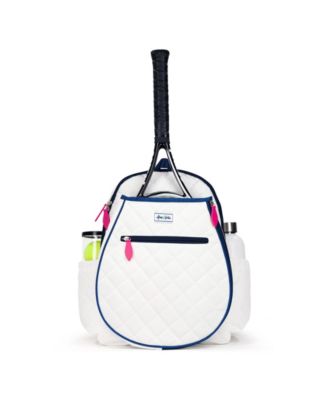 Ame & Lulu - Quilted White Navy Pink Jr. Love Tennis Backpack