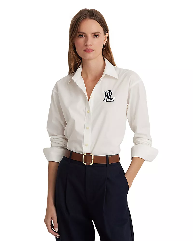Lauren Ralph Lauren Cotton Stretch Button Up Shirt