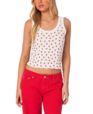 Shop Edikted Berry Cool Printed Tank Top In White