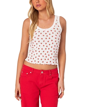Edikted Berry Cool Print Tank Top In White