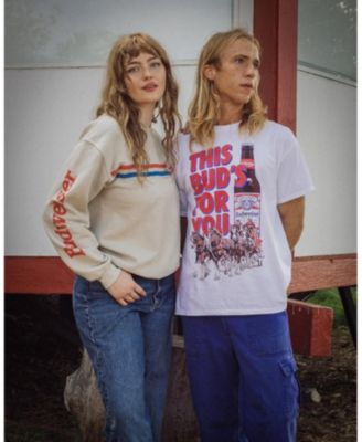 Unisex Budweiser Striped Flea Market Fleece