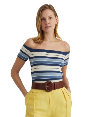 Ralph Lauren - Striped Off The Shoulder Sweater