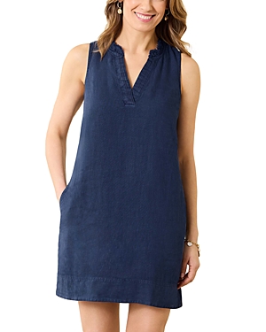 Shop Tommy Bahama Two Palms Double Ruffle Dress In Island Navy