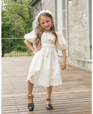 Girls' Blanca White Cotton Dress - Baby, Little Kid, Big Kid