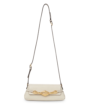 Shop Jimmy Choo Diamond East/west Small Shoulder Bag In Bamboo/gold