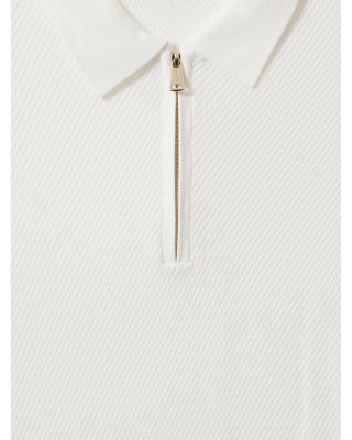 Textured Quarter Zip Polo Shirt