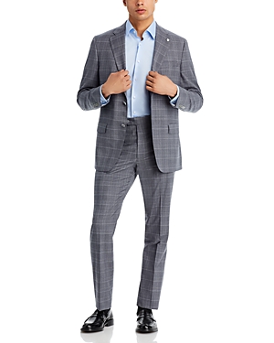 Plaid Grey Regular Fit Suit