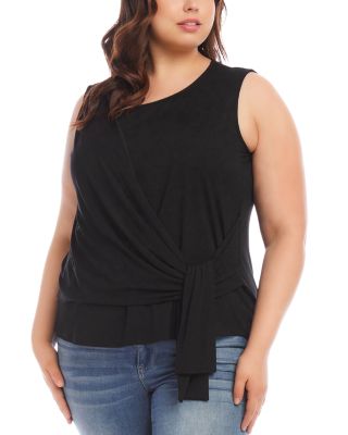 Karen Kane Plus Side Draped Scoop Neck Tank