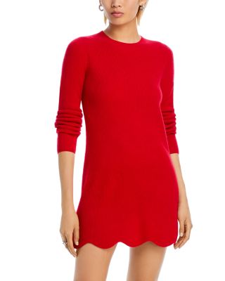 AQUA - Scallop Hem Cashmere Mini Dress - Exclusive