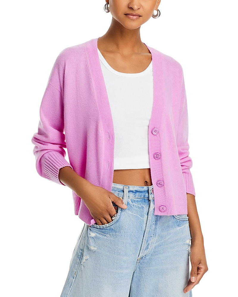 AQUA CASHMERE V-NECK CARDIGAN - EXCLUSIVE