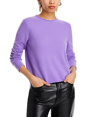 Aqua Rolled Edge Cashmere Sweater - 100% Exclusive In Purple