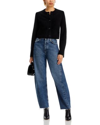 Cropped Wide Sleeve Crewneck Cardigan - Exclusive
