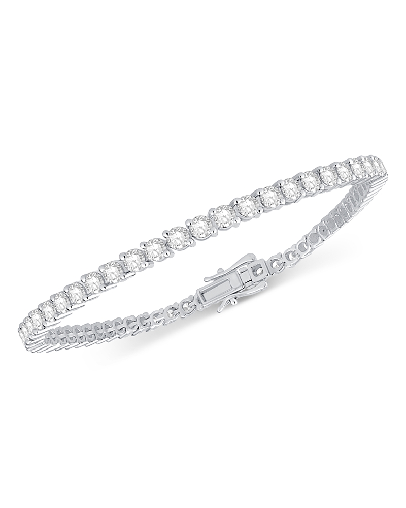Bloomingdale's Fine Collection Certified Diamond Double Prong Tennis Bracelet in 14K White Gold, 5.0 tcw