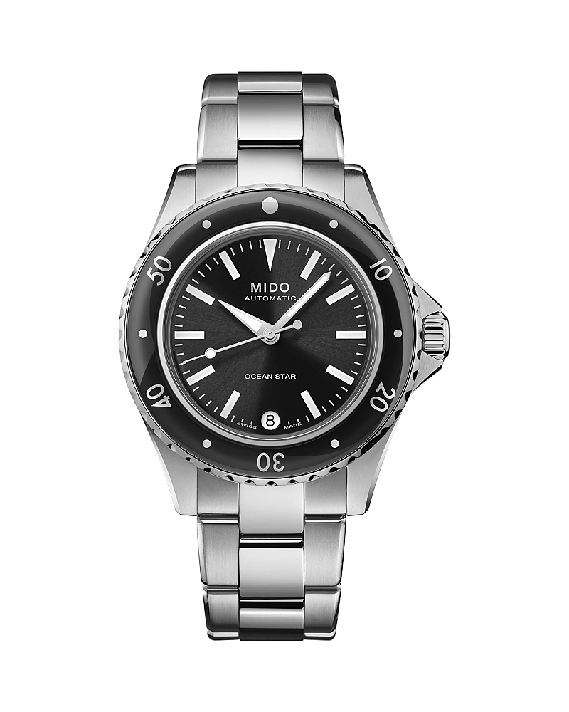Mido Ocean Star Captain V Watch, 37mm In Black/silver