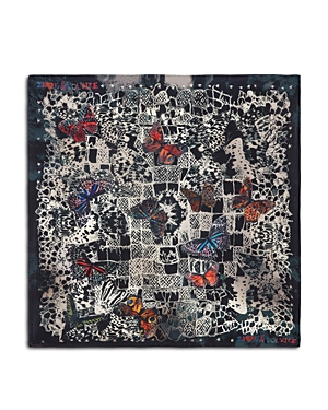 Zadig & Voltaire Womens Ink Blondie Graphic-print Silk Scarf In Black/multi