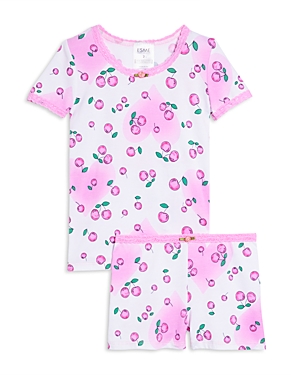 Esme Girls' Short Sleeved Top & Pajama Boxer Shorts - Little Kid In Cherry Love