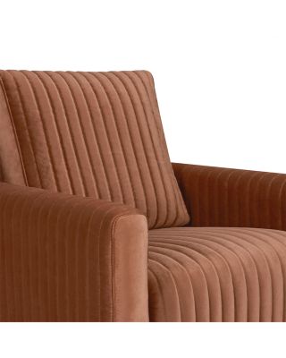 Poe Velvet Channeled Swivel Glider