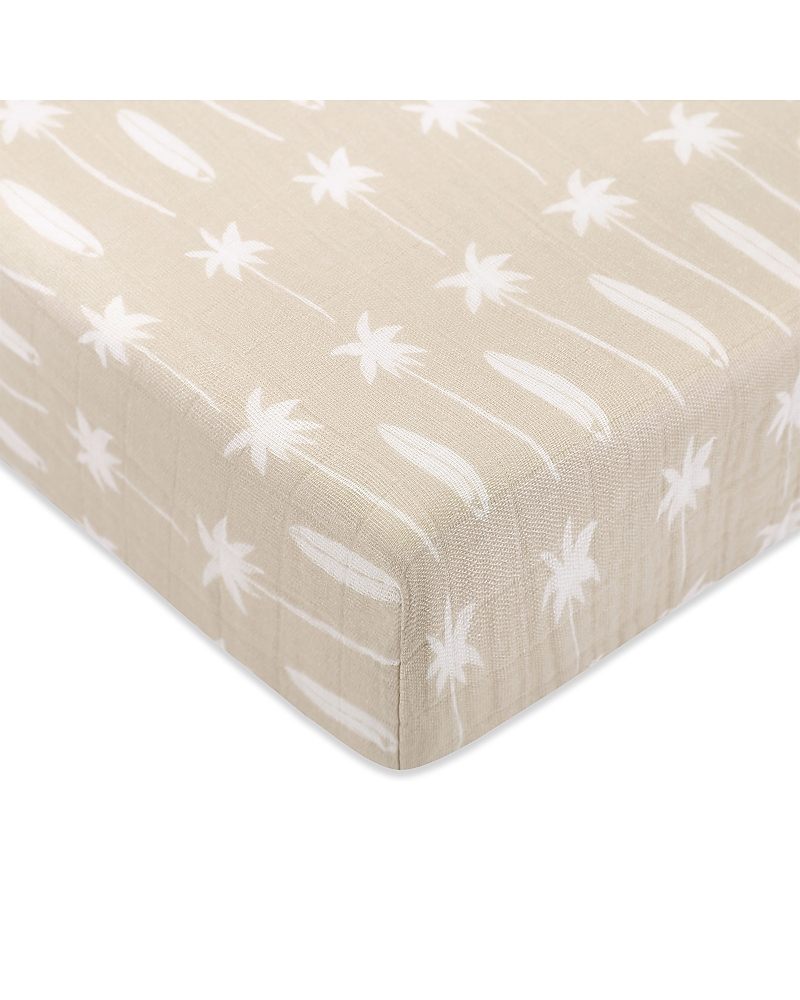 Babyletto Crib Sheet In Gots Certified Organic Muslin Cotton In Beach Bum