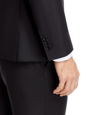 Capri Black Textured Solid Slim Fit Suit