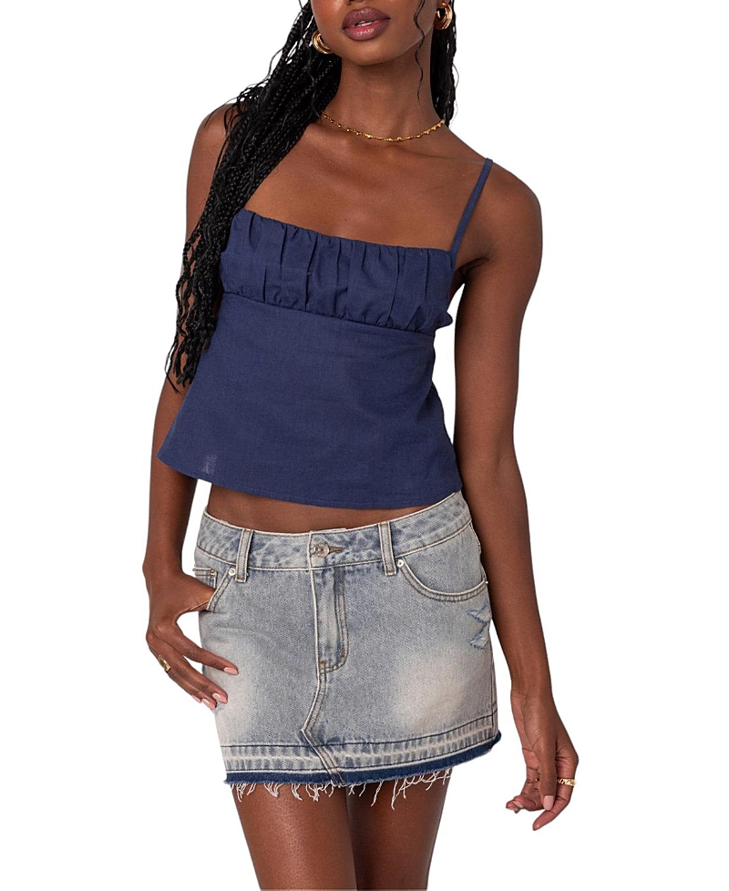 Edikted Linen Look Open Back Top