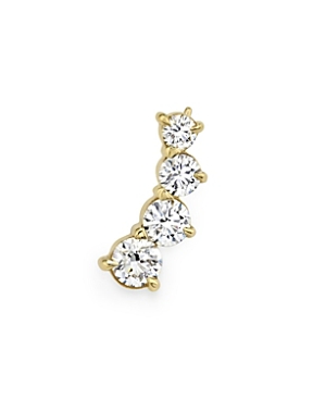 Shop Vrai 4 Lab-grown Diamond Ear Climber Earring In 14k Gold, .83 Ct. T.w. In Gold - Right