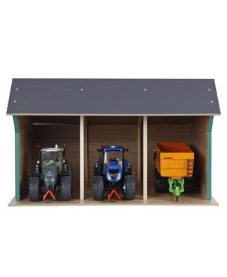  1/32 Large Farm Machinery 3-Bay Shed with High Roof - Ages 11+