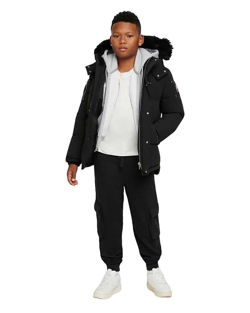 Moose Knuckles Unisex 3Q Jacket with Shearling Hood - Big Kid