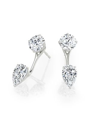 Vrai Lab Grown Diamond Round Brilliant Pear Solitaire Stud Ear
