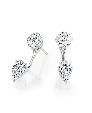Vrai Lab Grown Diamond Round Brilliant Pear Solitaire Stud Ear