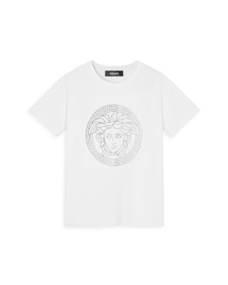 Versace - Girls' Laminate Medusa Greca Print Tee - Little Kid, Big Kid