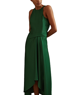 Shop Reiss Micah Draped Occasion Dress In Green
